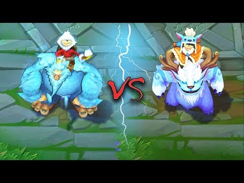 NUNU ALL SKINS & Splash Arts Old VS New Comparison Rework - League of Legends