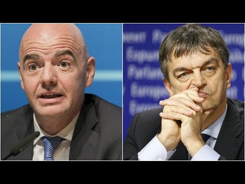 Gianni Infantino  y Jérôme Champagne, candidatos a la presidencia de la FIFA