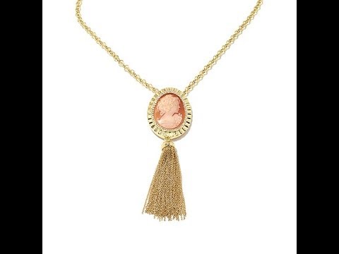 AMEDEO NYC Tassello Cameo Tassel Drop Necklace
