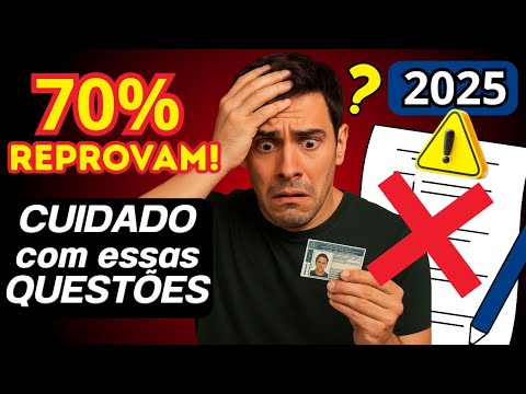 20 QUESTÕES que estão reprovando os ALUNOS, simulado do DETRAN 2025