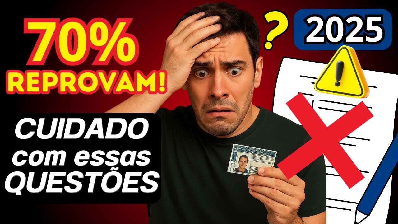 20 QUESTÕES ATUALIZADAS da prova do DETRAN, SIMULADO DO DETRAN 2025
