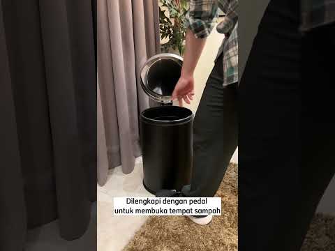 Gambar Krisbow Tempat Sampah Pedal Stainless Steel Round 20 Liter V1 - Hitam