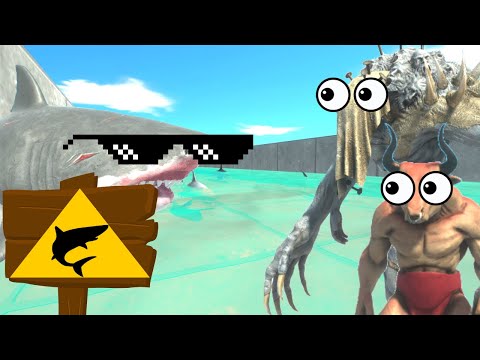 INFERNALS + FANTASY INVADE MEGALODON's DANGEROUS SEA  - ANIMAL REVOLT BATTLE SIMULATOR