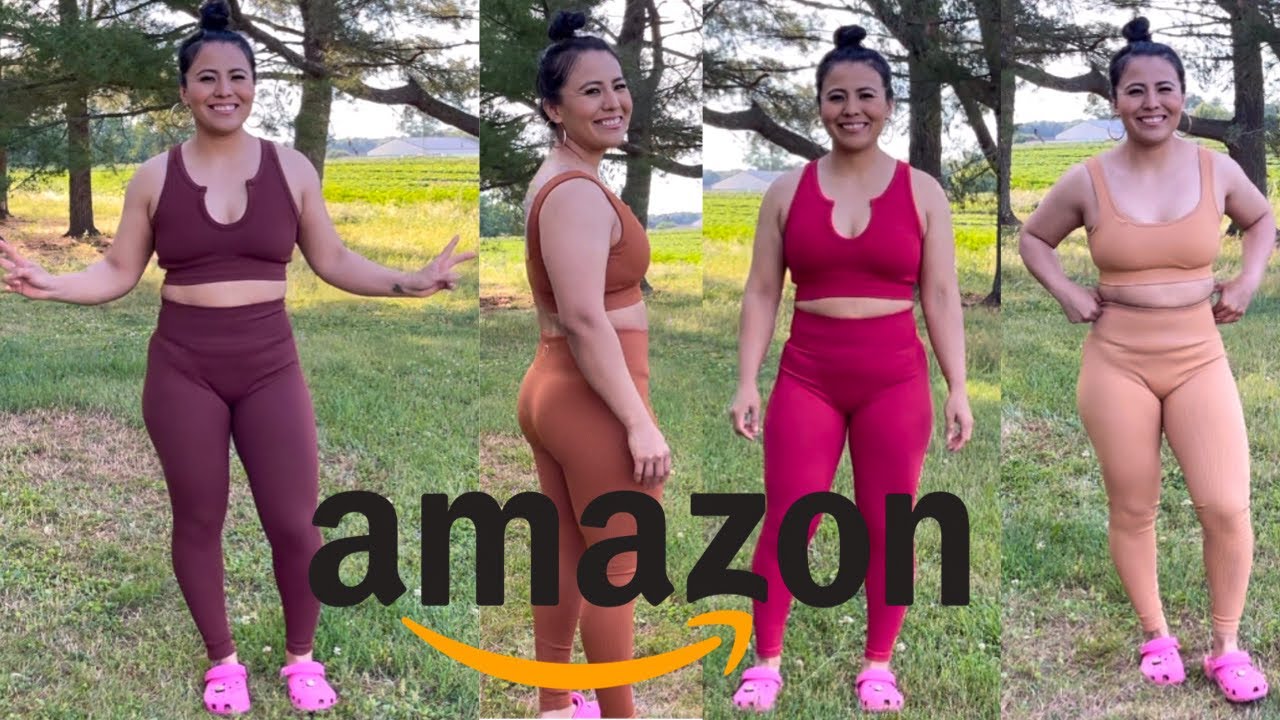 Amazon Squat Proof Ribbed Seamless Leggings Sets Part 1 🥰