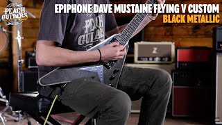 Video thumbnail for No Talking...Just Tones | Epiphone Artist Collection | Dave Mustaine Flying V Custom Black Metallic by Peach Guitars