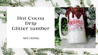 Hot cocoa glitter mug