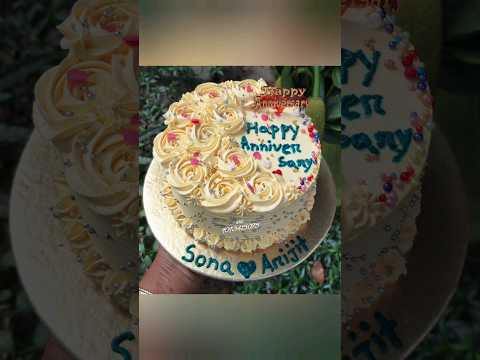 Anniversary Theme Cake❤️🥰 #traditional #cake #weddingcakecake #dedicated #anniversarycake #song