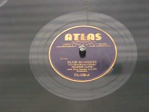 Frankie Laine BLUE MOMENTS 78 rpm record on Rare ATLAS  FL158