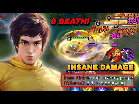 0 DEATH! CHINA PEI INSANE DAMAGE BUILD & PERFECT ROTATION IN RANK! | HONOR OF KINGS