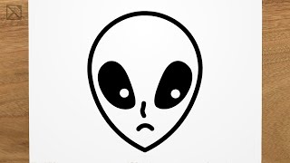 How to draw an ALIEN step by step, EASY