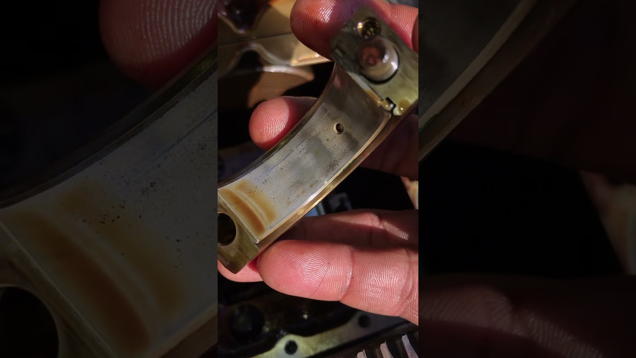 Connecting rod bearings and crank journal #mechanic #diy #engine #crankshaft