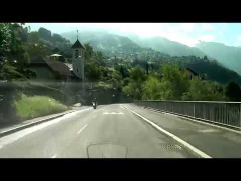 Driving from "Les Avants" to "Montreux" Switzerland / 07.2014/ FullHD