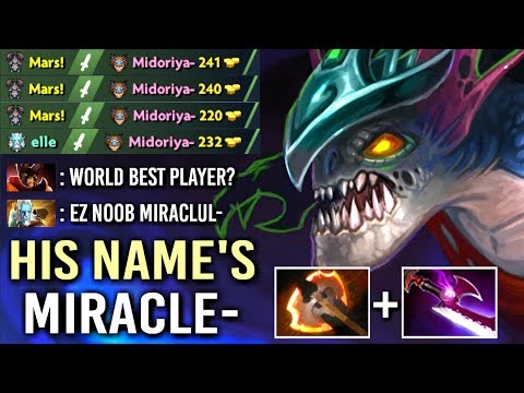 THIS IS WHY HIS NAME'S Miracle- Slark Epic Feed To God Gameplay Comeback WTF Dota 2