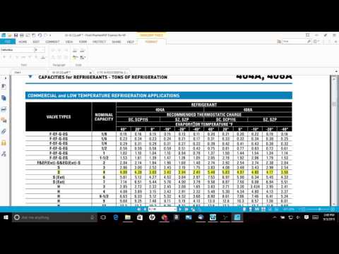 Sporlan refrigeration TXV Selection