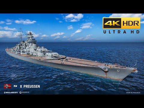 #0795 World of Warships Preussen 185k 4K HDR 60 FPS new german bb random