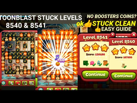 toon blast (STUCK) levels 8540|8541 👍easy TIPS🤺✨🦖