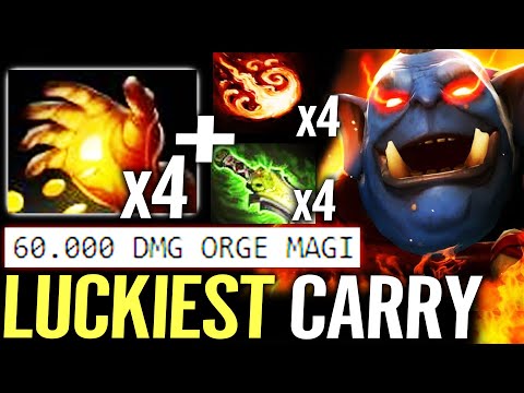 🔥 100% LUCKIEST CARRY EVER — Ogre Magi x4 MIDAS x4 STUN x4 EB 60.000 DMG WTF Nuker Dota 2 Pro