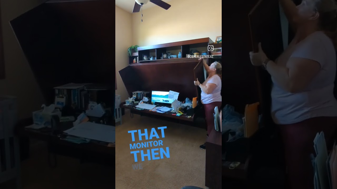 Office with Murphy bed conversion.  #housetour #office #guestroomtransformation #az