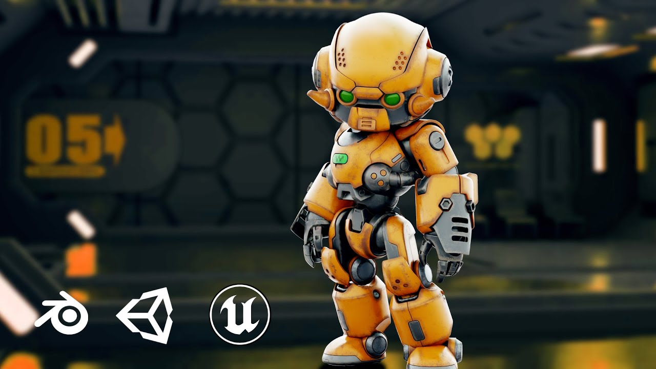 Robo Zero-M2 Auto-Rig Pro Rigged For Mixamo Unreal Engine Unity 3D Model