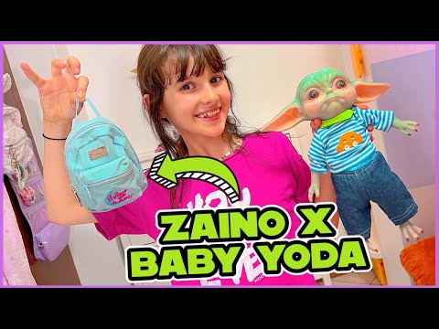Baby Yoda va a scuola! Cambio vestiti e prepariamo lo zaino!