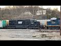 KC Jct Trains, New Locomotive Transport, Pacing CSX Coal Train, Train Very Tight Curve, Covington Ky