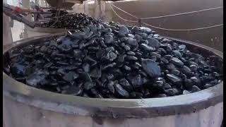 Nature black pebble stone processing