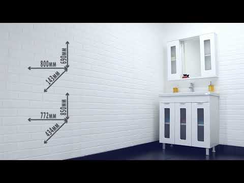 Миниатюра изображения товара Тумба под умывальник Айсберг Миранда 40 Кристалл без ящика