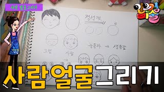 사람얼굴그리기[초등미술, 사람그리기, 아동미술, 어린이미술, 사람쉽게 그리는 방법, Drawing Lesson, Face Drawing, 미술심리]