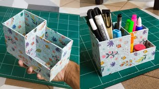 Download lagu Membuat Tempat Pensil 3 Ruang - DIY Pencil Organizer mp3