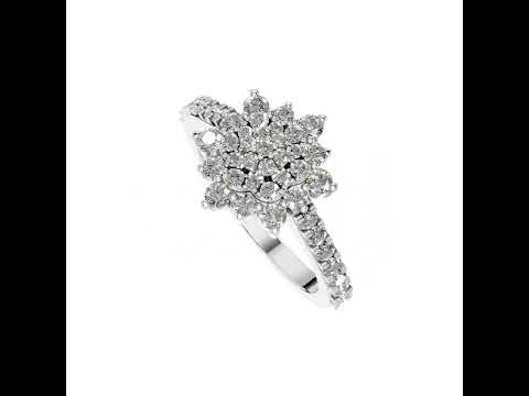 Round brilliant cut vvs moissanite cluster engagement ring i...