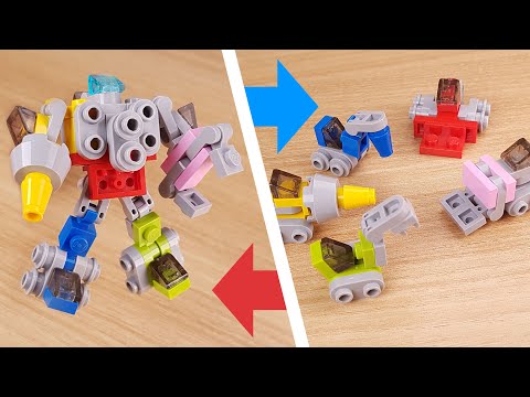 How to build Micro LEGO 5 vehicles combiner transformer - Megastator(Similar to Megazord/Devastator)