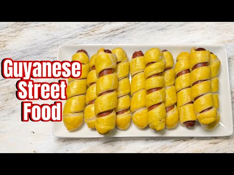 Guyanese Sausage Rolls #guyaneserecipe #recipe #sausagerolls #streetfood #villagecooking
