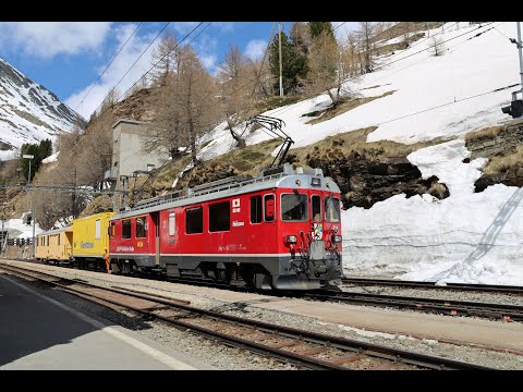 RhB; Zugalltag am Berninapass (inkl. Bernina Express), Schulungsfahrten mit TW Nr.54, 16./17.04.2024