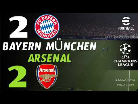 🔴 Bayern Munich vs Arsenal 2 - 2 | HIGHLIGHTS & GOAL | Champions League – Live eFootball Simulation