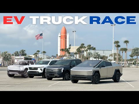 Ocean to Ocean EV Truck Race! Cybertruck vs Rivian vs F-150 Lightning vs Silverado Electric - Part 1