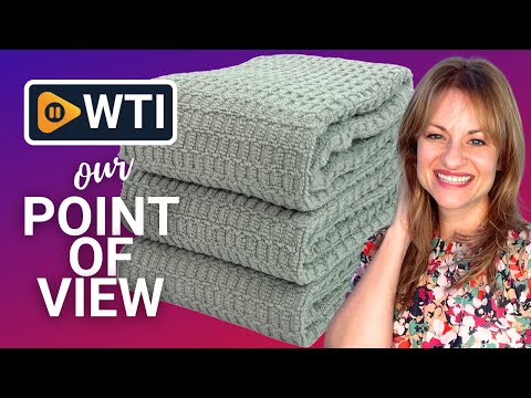 Waffle Sage Light Green Kitchen Hand Dish Towels 100% Cotton Cloth Soft Cleaning Drying Absorbent Terry Box Loop: Set of 3 Multipurpose for Everyday Use (Sage Box) - WTI product video review