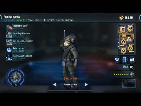 Admiral raddus upgrade gear 11 to gear 13 relic 9 - Ready for profundity event!!! #swgoh #Profundity