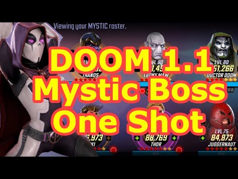 Doom Raids 1.1 Mystic Boss Ft. Deathpool | Mystic Boss Node - One Shot - Marvel Strike Force - FTP