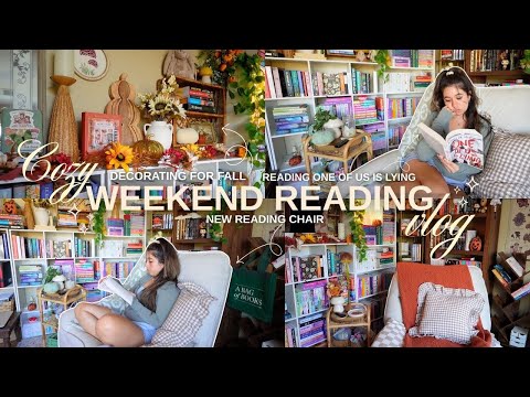 *cozy* weekend reading vlog 🍂📖 reading One of us is lying, Fall decorating, FlexiSpot Recliner