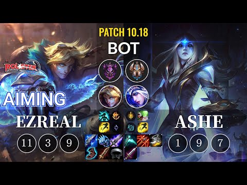 KT Aiming Ezreal vs Ashe Bot - KR Patch 10.18