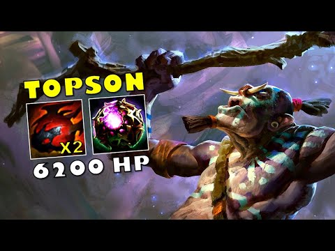 Dota 2 TOPSON [Witch Doctor] 6200 HP Tank Build 7.34d