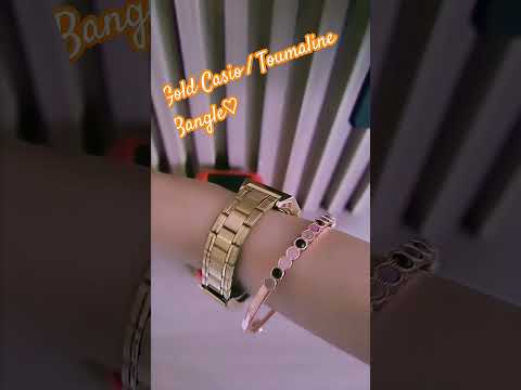 Gold Casio/ Toumaline Bangle ♡#dainty Bangle