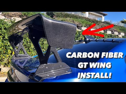 Subaru STI gets a BIG Carbon Fiber GT WING | Install