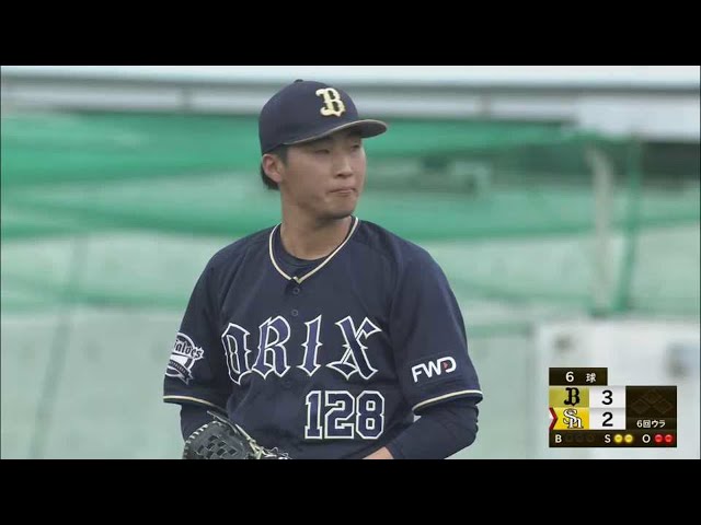 【ファーム】バファローズ・東 アウトコースのストレートで3球三振を奪う!! 2021/7/11 H-B(ファーム)