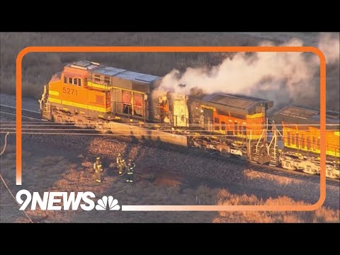 BNSF train fire emits smoke plume in Commerce City | 9news.com