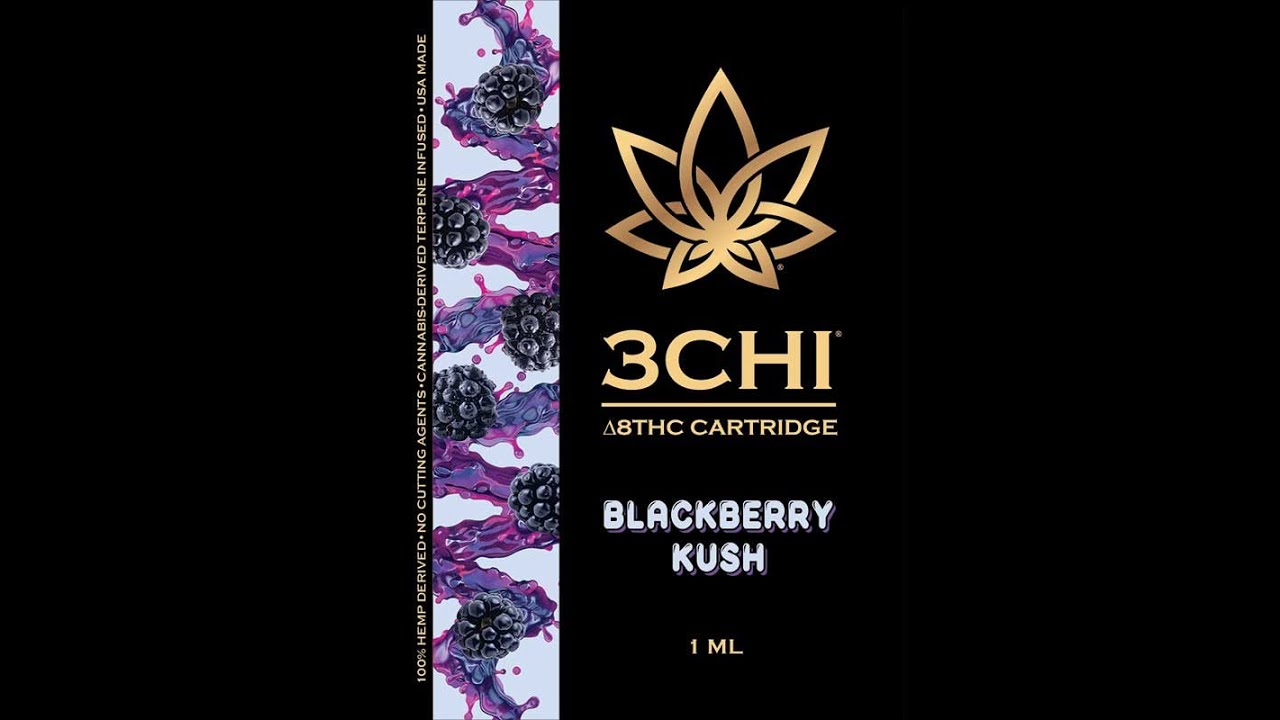 3 Chi Delta 8 Vape Cartridge - Blackberry Kush
