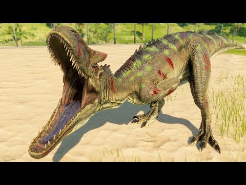 3x ALLOSAURUS vs 3x ALBERTOSAURUS vs 3x CARNOTAURUS BATTLE ROYALE - Jurassic World Evolution 2