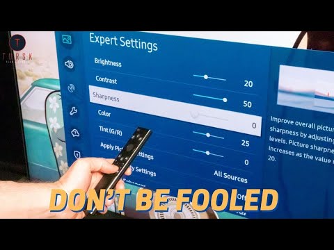 Your TV's sharpness control should be turned down, not up