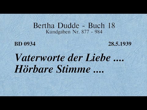 BD 0934 - VATERWORTE DER LIEBE .... HÖRBARE STIMME ....
