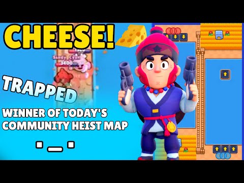 Winner of Community Heist Map 🎉  ._. ! | Cheese🧀 and trapping enemies with colt! - Brawl Stars 2021